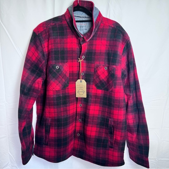 Weatherproof Red  Black Plaid Shirt Jacket Size XL NWT Sherpa lined Lumberjack - Picture 1 of 12